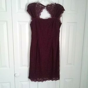 Adrianna Papell Lace Dress color wine